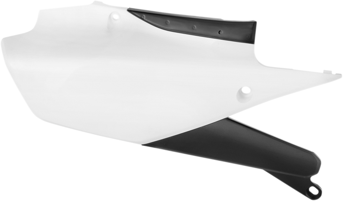 Acerbis white and black side panels for motorcycle body, with sleek design and branding visible on the surface.