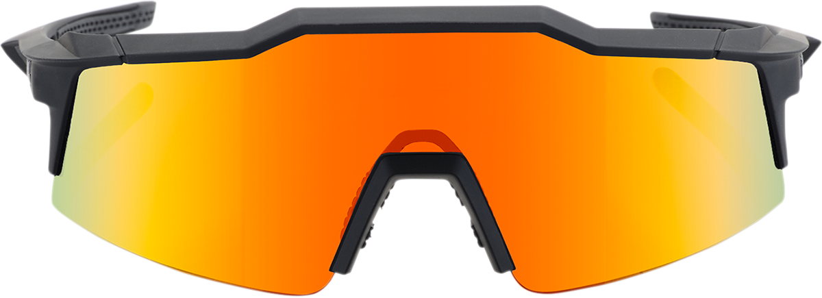 Bill's Exhausts Speedcraft SL sunglasses in black with red mirror lenses, showcasing sleek sporty design and mirrored finish.