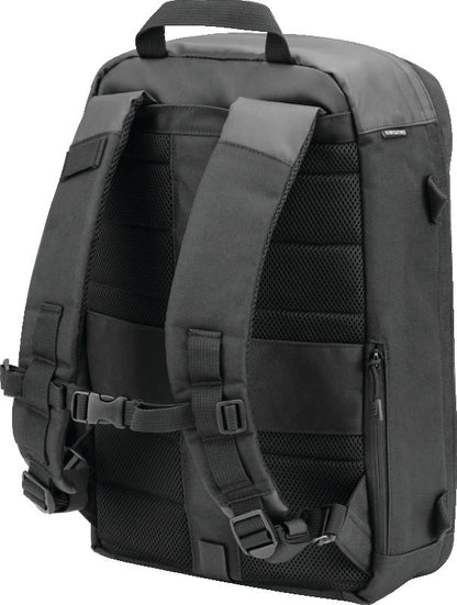 Kuryakyn Momentum Runaway Backpack for powersports and commuting, showing its compact design with adjustable straps and storage pockets.