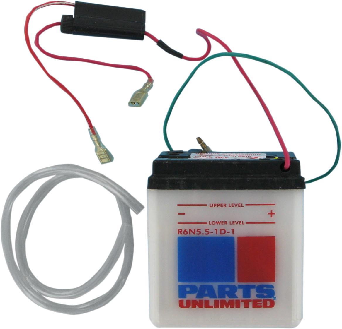 Parts Unlimited 6N551D1 conventional vehicle battery providing reliable power and performance for automotive needs.