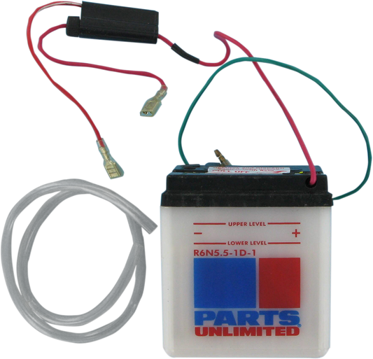 Parts Unlimited 6N551D1 conventional vehicle battery providing reliable power and performance for automotive needs.
