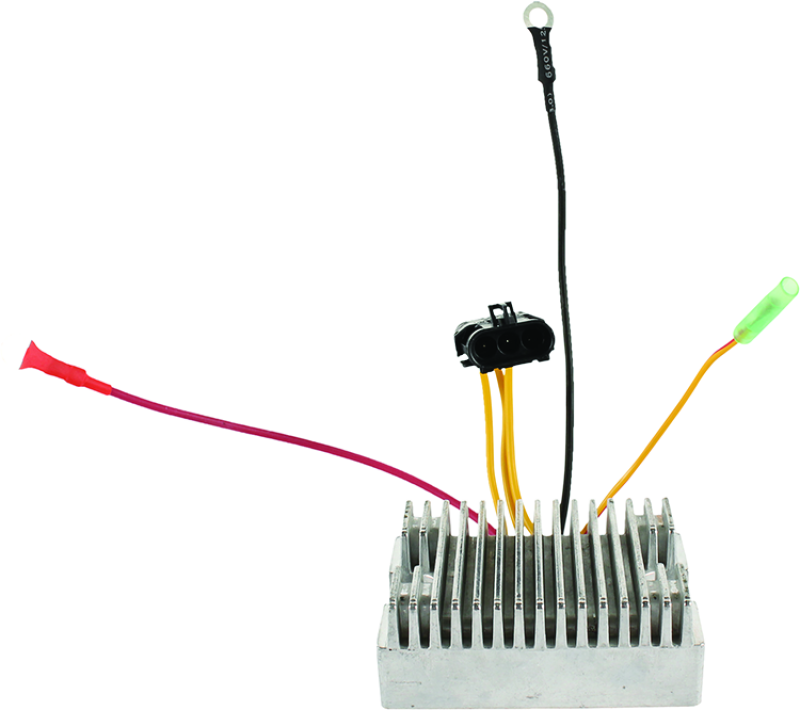 QuadBoss Polaris Hawkeye 300 voltage regulator part #463603, shown on a white background with visible electrical connections.