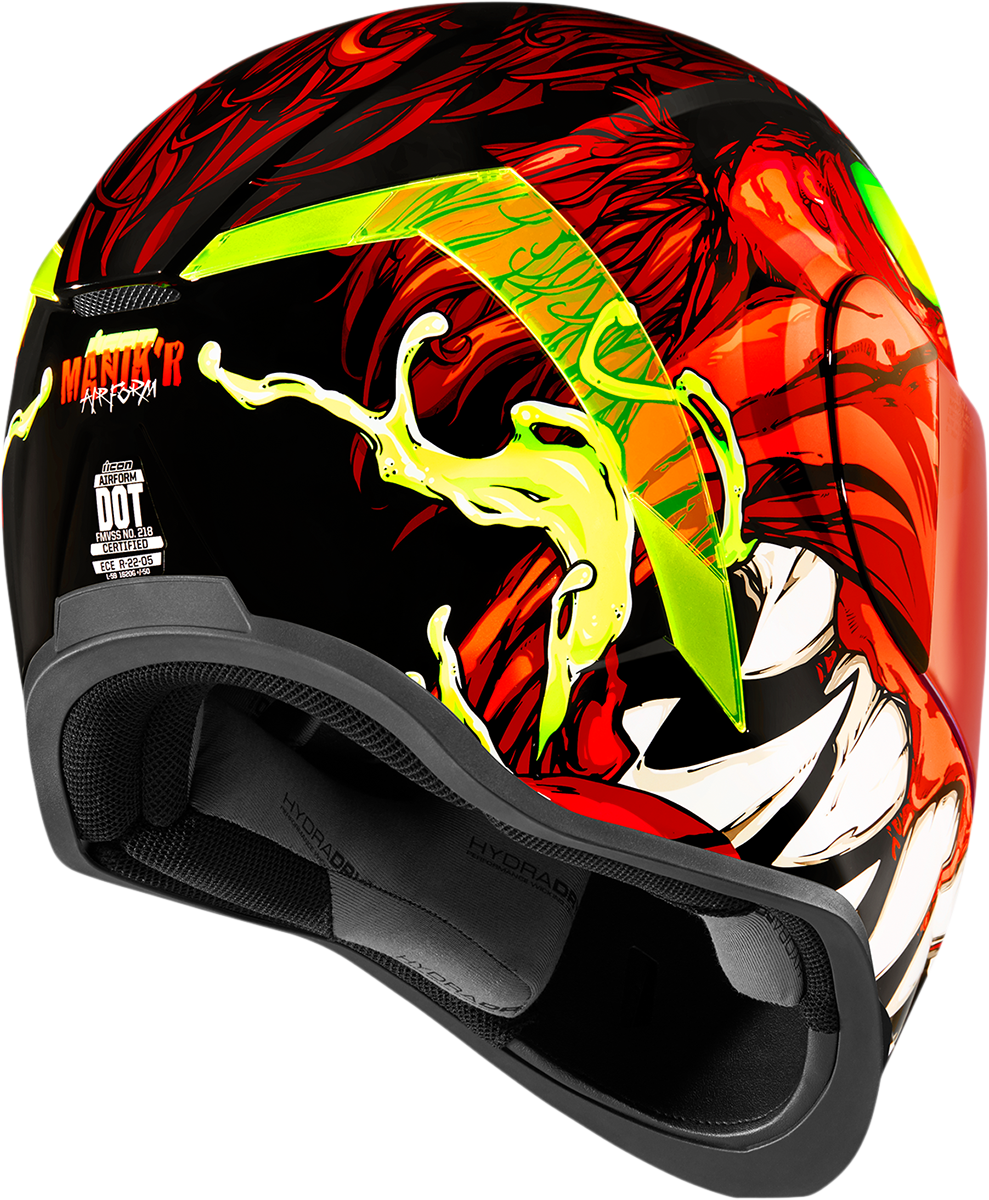 Red ICON Airform™ helmet for men, medium size, featuring a sleek design and adjustable straps for a secure fit.