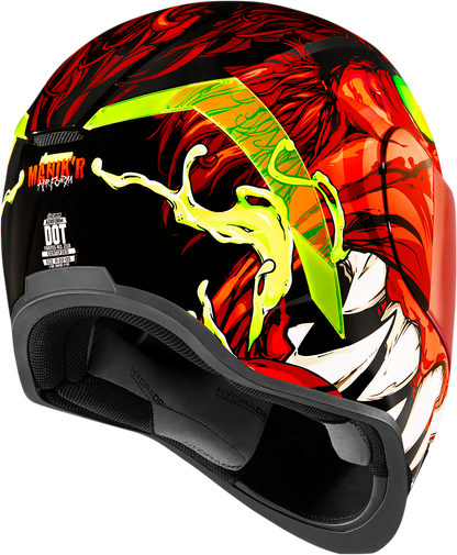 Red ICON Airform™ helmet for men, medium size, featuring a sleek design and adjustable straps for a secure fit.