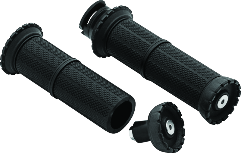 Kuryakyn Riot grips for Indian Scout motorcycle, satin black handlebar grips with textured surface and ergonomic design