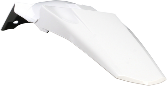 White ACERBIS rear fender for motorcycle, body part, designed for durability and fitment, shown in the product image.
