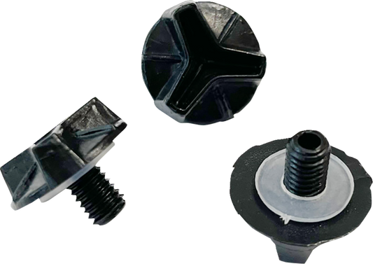 Set of three Bill's Exhausts AFX FX-15/FX-15Y helmet screws, silver metal fasteners for helmet assembly and securement.