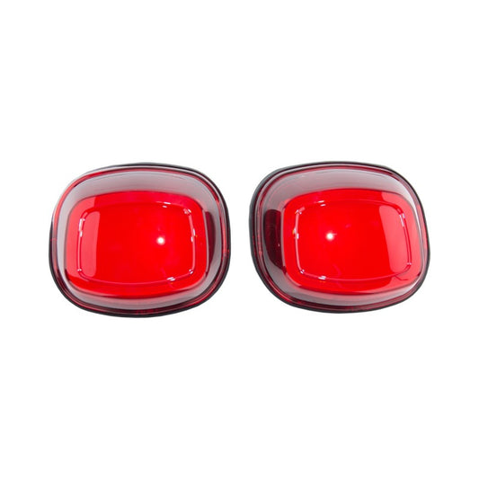 Kuryakyn Tracer LED taillight for Harley-Davidson Tri Glide, red lens, mounted on motorcycle rear with chrome details