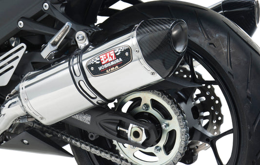 YOSHIMURA Yoshimura Exhaust Race R 77 Slip-On SS/SS CF dual exhaust system with carbon fiber end caps for sport motorcycles