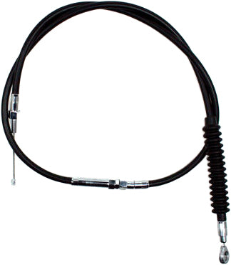 Black vinyl clutch LW cable by MOTION PRO, part #06-0369, shown coiled with metal fittings and protective black sheath.