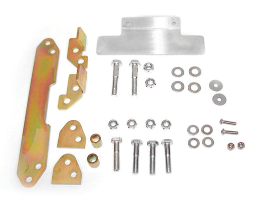 QuadBoss Polaris Ranger Crew XP 1000 lift kit for increased ground clearance, shown with installation components and parts.