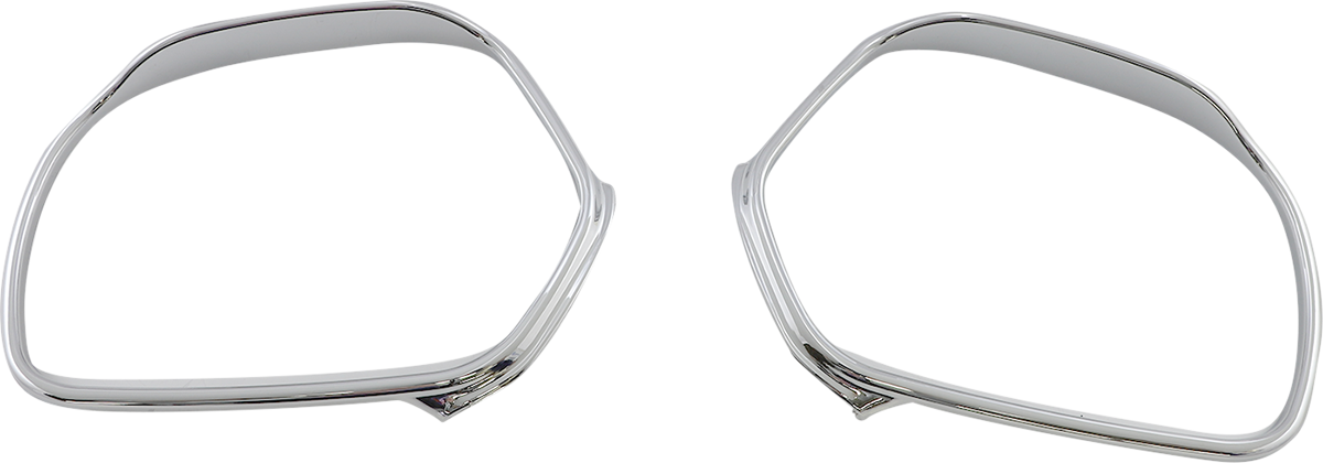 Chrome mirror trim with visored design for engine, featuring the Bill's Exhausts SHOW CHROME Trim 52-683.