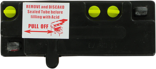 Parts Unlimited 6N12A-2C(B54-6) conventional motorcycle and powersports vehicle battery with terminals and case visible.