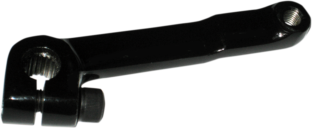 Black Drag Specialties shift lever for Big Twin FL/FX motorcycles, showing the textured grip and mounting end.