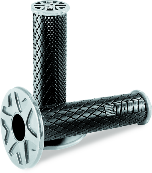 ProTaper Full Diamond Dual Density MX grips in black designed for speed and strength, featuring textured rubber surface for motorcycle handlebars.