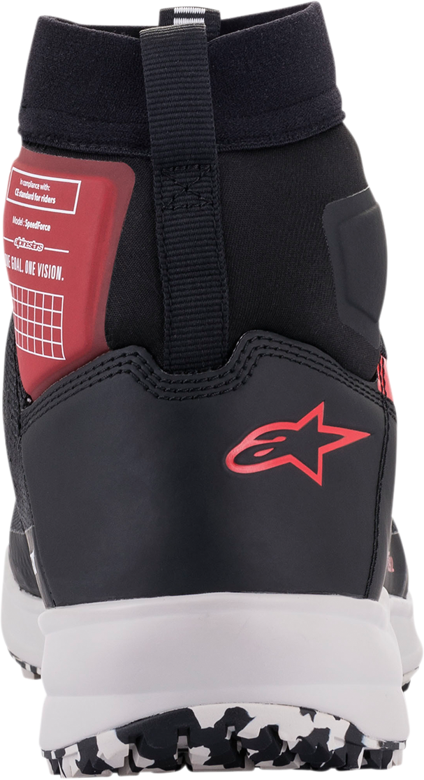 Alpinestars Speedforce shoes in black, white, and red colorway, size US 12, featuring sporty design and textured sole.
