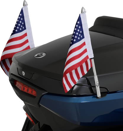 Bill's Exhausts SHOW CHROME Folding Flag Pole - Right 41-203R engine part with chrome finish and folding design