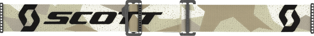 Scott Prospect goggles with camo beige and black frame, silver chrome lenses, designed for motocross or off-road riding.