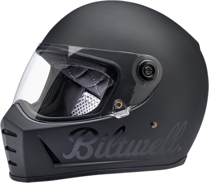 BILTWELL Lane Splitter helmet in flat black, small size, with smooth aerodynamic design and matte finish.