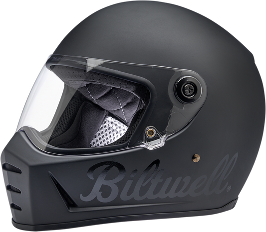 BILTWELL Lane Splitter Helmet in flat black, XS size, featuring a sleek motorcycle helmet design with matte finish.
