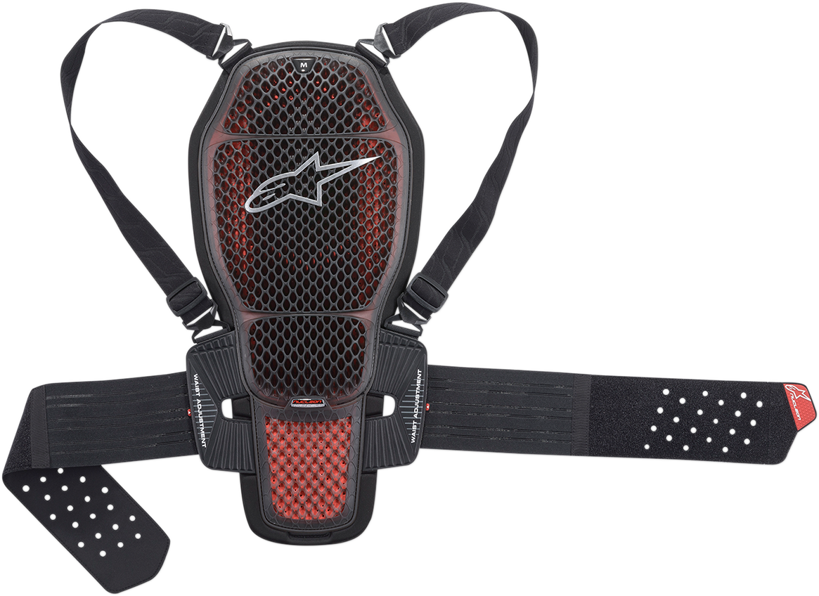 Alpinestars Nucleon KR-1 Cell back protector in red and black, large size, protective gear for motorcycle safety.