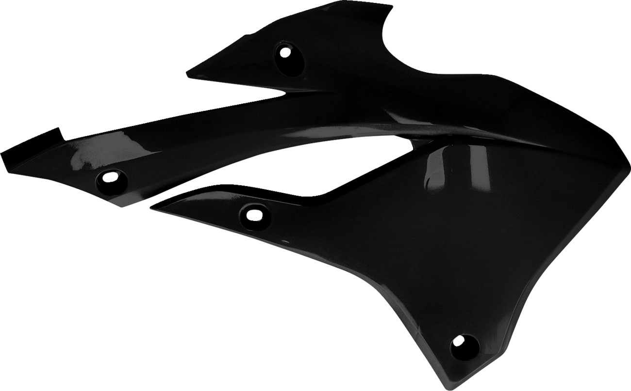 Black ACERBIS radiator shrouds for body protection, designed for off-road or motorcycle use, with visible mounting points and vents.