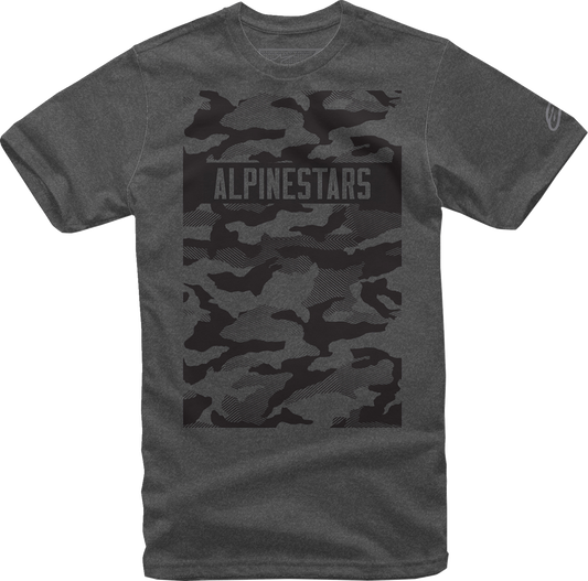 Charcoal Heather Alpinstars Terra T-Shirt in medium size, featuring a casual fit and breathable fabric.