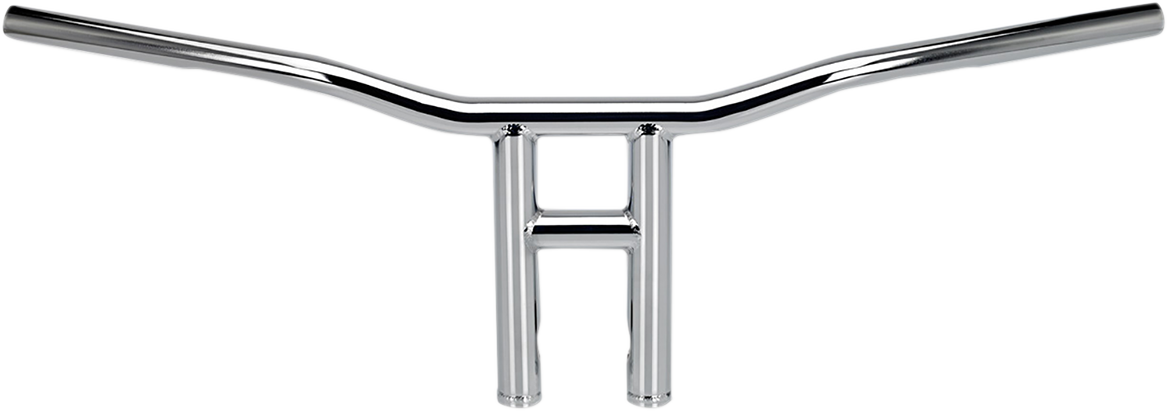 Chrome BILTWELL Tyson XL 10-inch handlebar for motorcycle, featuring sleek, high-quality design and ergonomic hand positioning.