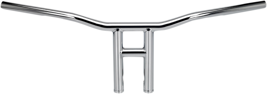 Chrome BILTWELL Tyson XL 10-inch handlebar for motorcycle, featuring sleek, high-quality design and ergonomic hand positioning.