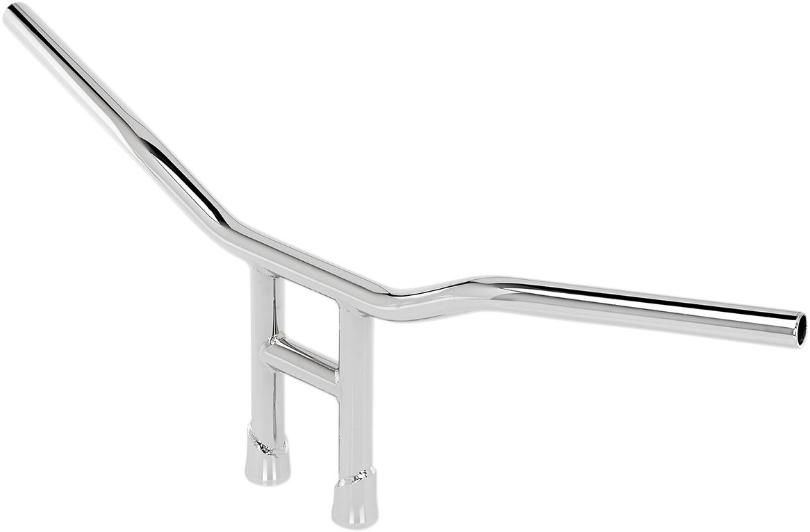 Chrome BILTWELL Tyson 10-inch handlebar for motorcycles, featuring sleek design and durable construction.