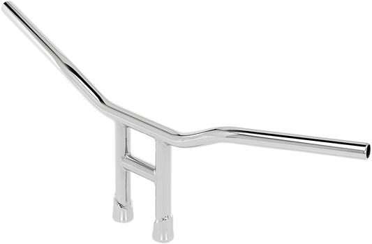 Chrome BILTWELL Tyson 10-inch handlebar for motorcycles, featuring sleek design and durable construction.