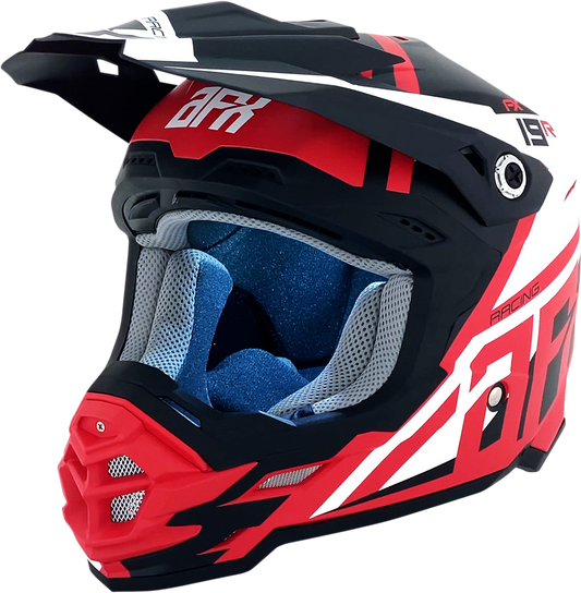 Matte red AFX FX-19R racing helmet in medium size, featuring a sleek design and ventilation vents for high-speed protection.