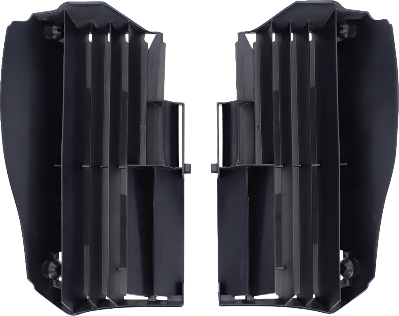 Dark blue ACERBIS radiator louvers for YZ450F 2023 motorcycle, designed to improve cooling and body protection.