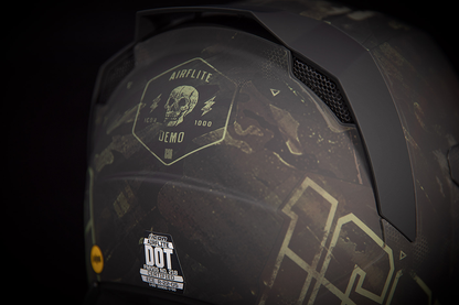 Black ICON Airflite™ helmet with MIPS® technology, small size, featuring a sleek aerodynamic design and clear visor.