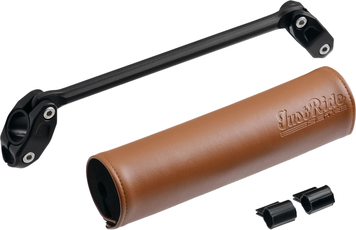 ZETA, ZETA Handlebar Bar Pad Set 200mm with Brown Pad and Aluminum Brace - Model ZE47-9601