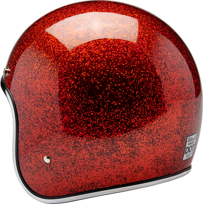 BILTWELL Bonanza helmet in Rootbeer Megaflake finish, medium size, with glossy finish and detailed graphics, designed for motorcycle safety.