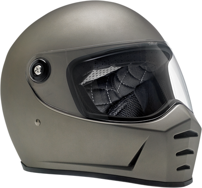 BILTWELL Lane Splitter helmet in flat titanium color, XS size, featuring a sleek motorcycle helmet design.