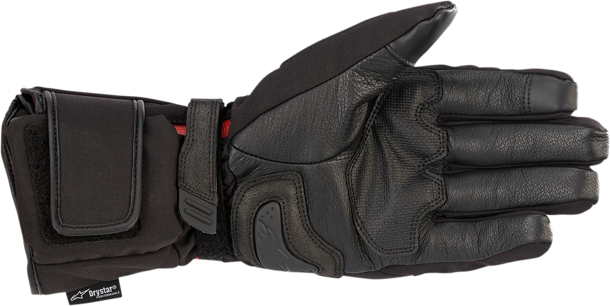 Black Alpinestars HT-5 Heat Tech Drystar gloves in 3XL size, showing the textured glove exterior with branding details.