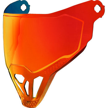 Calypso Red ICON ForceShield™ Airflite™ shield for motorcycle, featuring a sleek, aerodynamic design with bold red color.