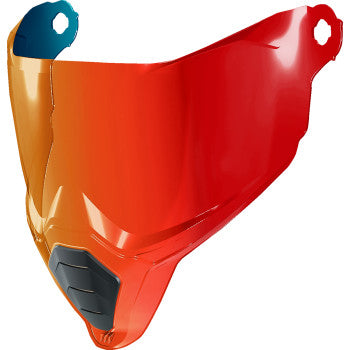 Bill's Exhausts ICON Ultrashield Shield Ultraflite Calypso Red shield with a sleek, aerodynamic design for motorcycle protection.