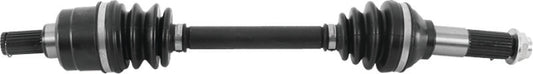 QuadBoss rear left axle for Yamaha YFM450 Grizzly 4x4 (2011-2014) showing the durable ATV axle with splines and CV joints.