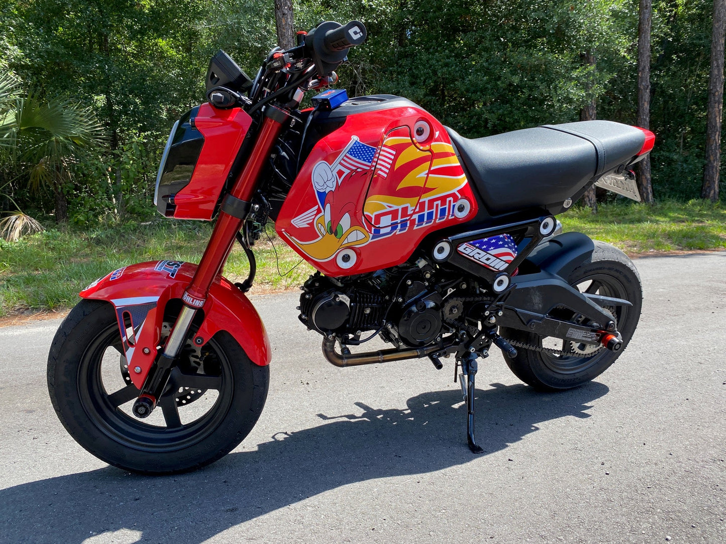 77 Decals / DHM Woody Graphic Kit for the 2022 Honda Grom - Howling Moto