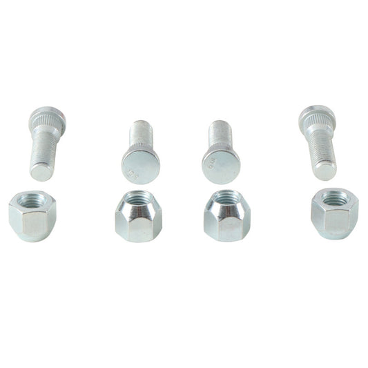 QuadBoss Polaris Brutus HD PTO front wheel stud and nut kit, durable metal components for heavy-duty off-road use.