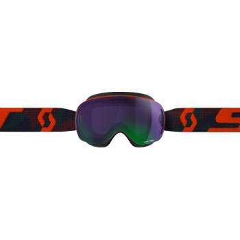 Scott LCG EVO snow goggles in red and blue with tinted lenses, designed for winter sports and snowboarding.