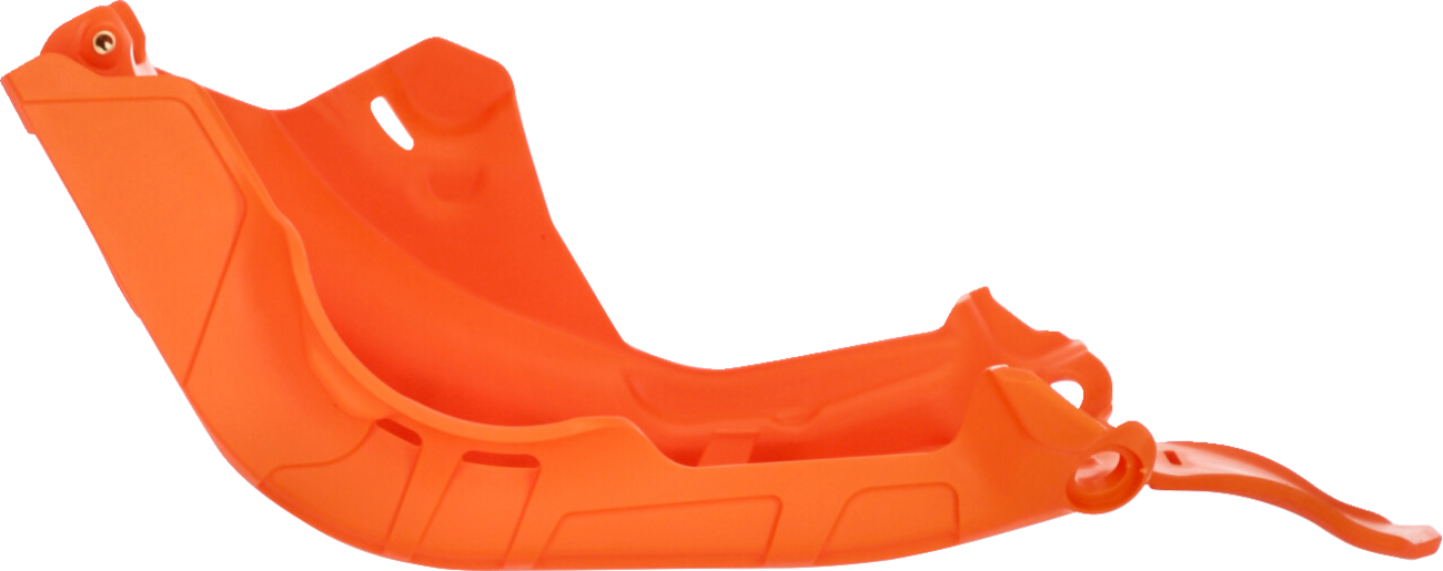 Orange Acerbis skid plate for KTM 250/350 SX-F 2023 motocross bikes, mounted on the body of the motorcycle.