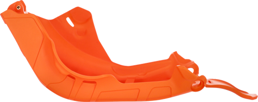 Orange Acerbis skid plate for KTM 250/350 SX-F 2023 motocross bikes, mounted on the body of the motorcycle.