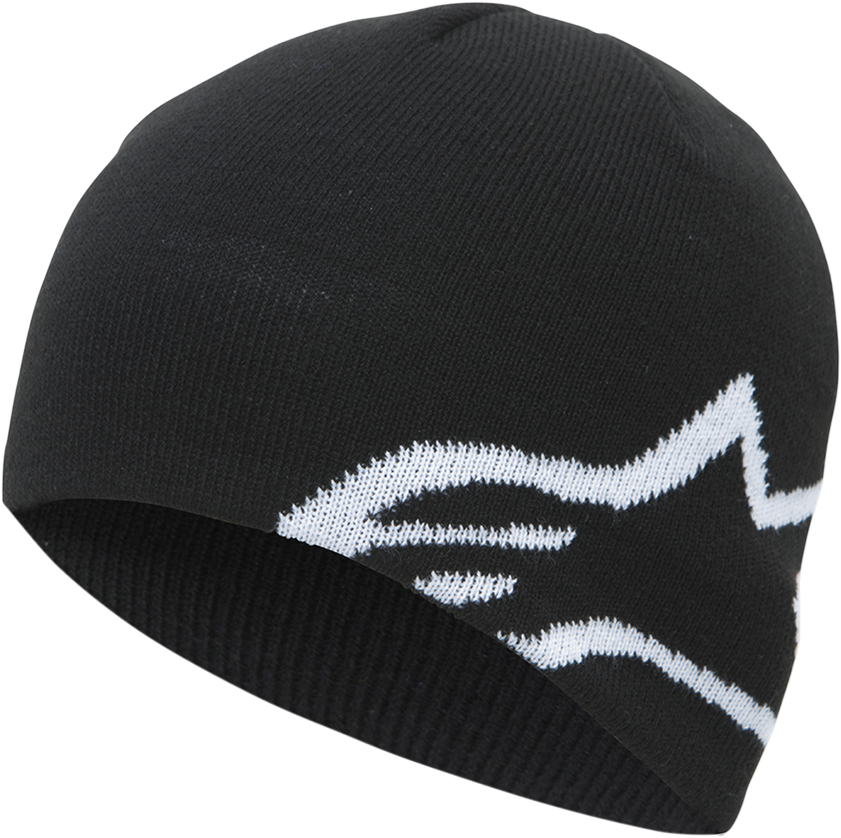 Black ALPINESTARS Corp Shift Beanie, one size, made of soft fabric, designed for protective gear and casual wear.