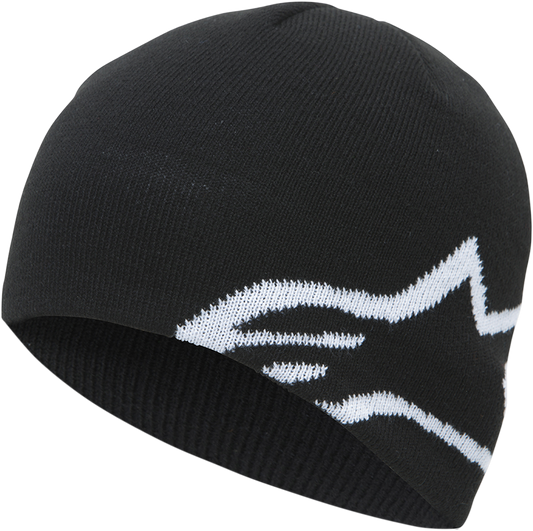 Black ALPINESTARS Corp Shift Beanie, one size, made of soft fabric, designed for protective gear and casual wear.