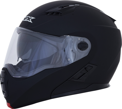 Matte black AFX FX-111 motorcycle helmet in 2XL size, featuring a sleek, full-face design with aerodynamic shape.