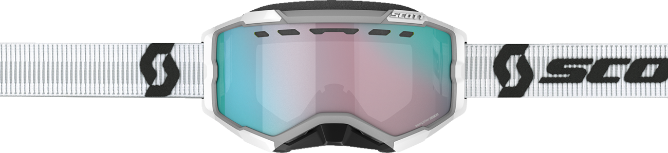 SCOTT Fury Snow Goggles - White - Enhancer Aqua Chrome 278605-0002351 - Howling Moto